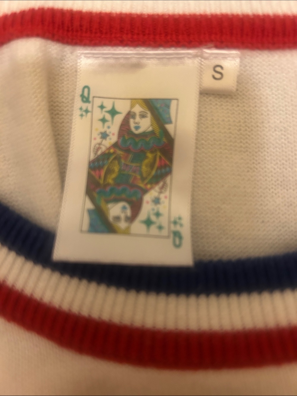 White 'USA' Short Sleeve Sweater with Red & Blue Trim - Picture 4 of 4